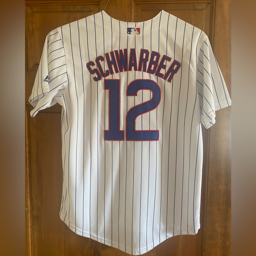Cubs Jersey baseball Scwarber Chicago #13 XL/TG/ EG women’s pin striped Majestic
